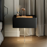 Smart Nightstand with Transparent Acrylic Legs and Motion Sensor LED Light